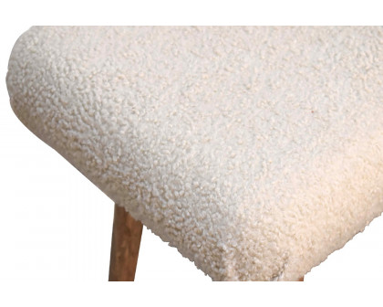 Artisan Curved Bench - Cream, Boucle