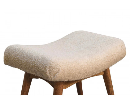 Artisan Curved Bench - Cream, Boucle