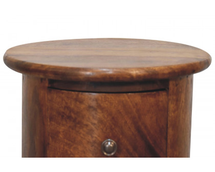 Artisan Mini Drum Bedside with 3 Drawers - Chestnut