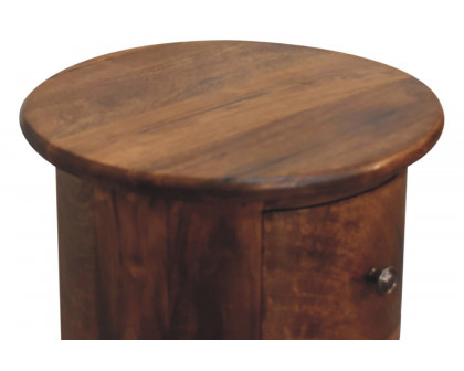 Artisan Mini Drum Bedside with 3 Drawers - Chestnut