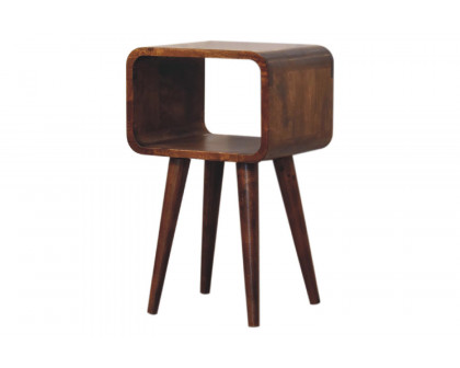 Artisan Curved Mini Open Bedside - Chestnut