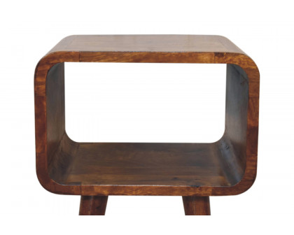 Artisan Curved Mini Open Bedside - Chestnut