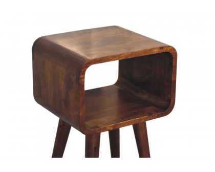 Artisan Curved Mini Open Bedside - Chestnut