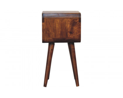 Artisan Curved Mini Open Bedside - Chestnut