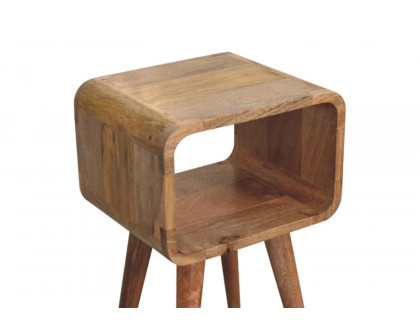 Artisan Curved Mini Open Bedside - Oak-ish