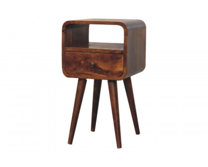 Artisan Curved Open Slot Mini Bedside - Chestnut