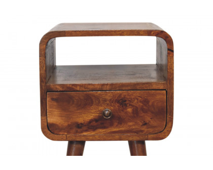 Artisan Curved Open Slot Mini Bedside - Chestnut