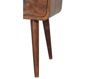 Artisan Curved Open Slot Mini Bedside - Chestnut