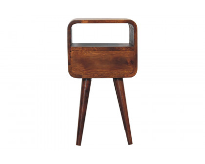 Artisan Curved Open Slot Mini Bedside - Chestnut