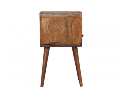 Artisan Curved Open Slot Mini Bedside - Oak-ish