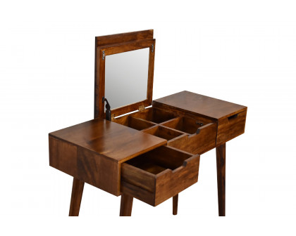 Artisan - Dressing Table with Foldable Mirror in Chestnut