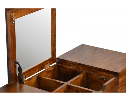 Artisan - Dressing Table with Foldable Mirror in Chestnut