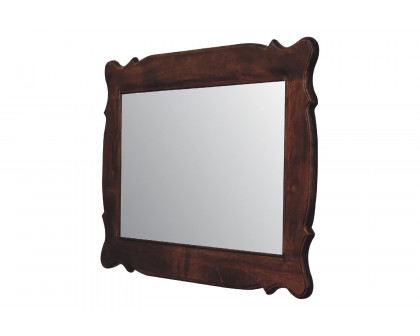 Artisan Hand Carved Oblong Frame with Mirror - Chestnut