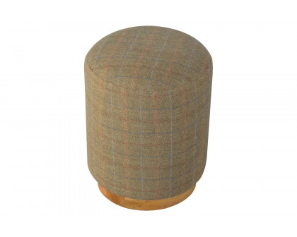 Artisan Footstool with Base - Multi Tweed