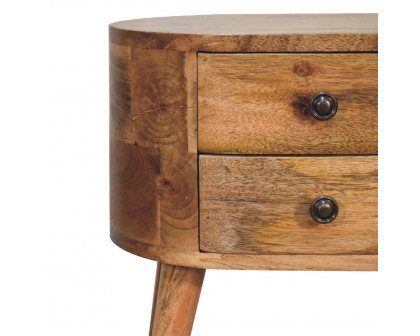 Artisan Rounded Bedside Mini Bedside - Oak-ish