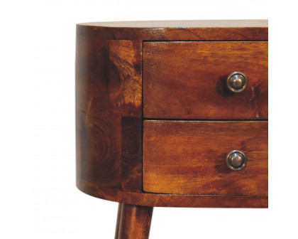 Artisan Rounded Bedside Mini Bedside - Chestnut