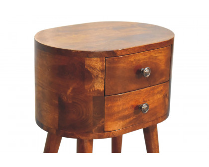 Artisan Rounded Bedside Mini Bedside - Chestnut