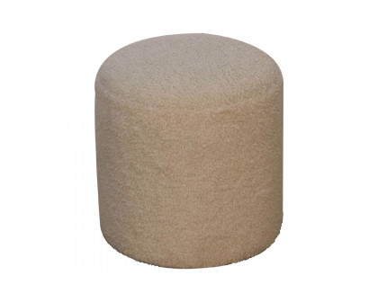 Artisan - Round Footstool in Cream, Boucle