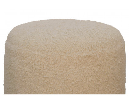 Artisan - Round Footstool in Cream, Boucle