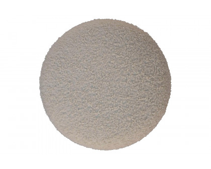 Artisan - Round Footstool in Cream, Boucle