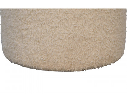 Artisan - Round Footstool in Cream, Boucle