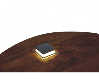 Artisan - Single Rounded Bedside Table with Reading Light in Chestnut