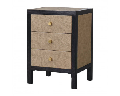 Artisan - Mini Nightstand in Ash Black, Faux Leather