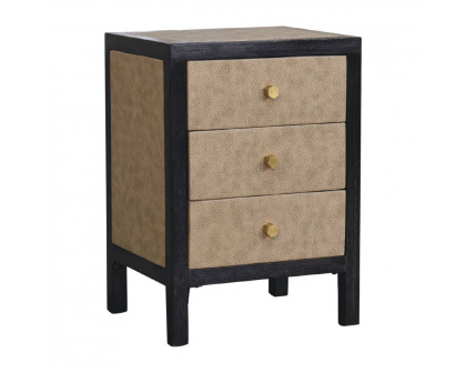 Artisan - Mini Nightstand in Ash Black, Faux Leather