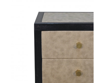 Artisan - Mini Nightstand in Ash Black, Faux Leather