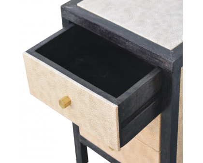 Artisan - Mini Nightstand in Ash Black, Faux Leather