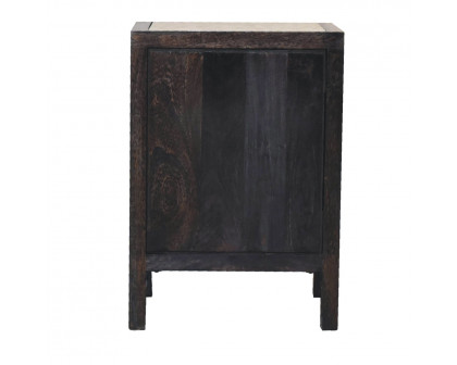 Artisan - Mini Nightstand in Ash Black, Faux Leather