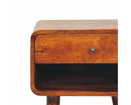 Artisan Curve Open Slot Nightstand - Chestnut