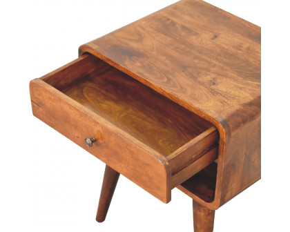 Artisan Curve Open Slot Nightstand - Chestnut