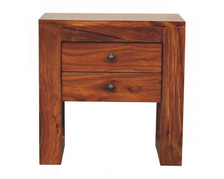 Artisan - U-Square Nightstand in Honey