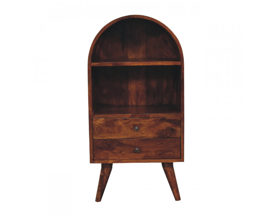 Artisan - Round Display Cabinet in Chestnut