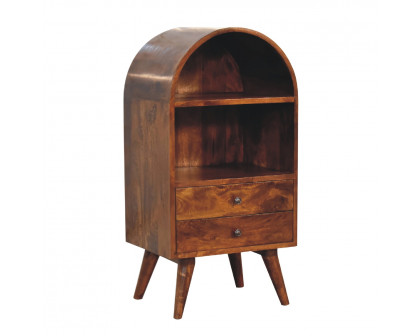 Artisan - Round Display Cabinet in Chestnut