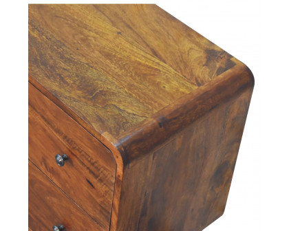 Artisan - Curved Chest with 2 Drawer in Chestnut