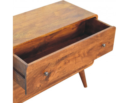 Artisan - Curved Chest with 2 Drawer in Chestnut