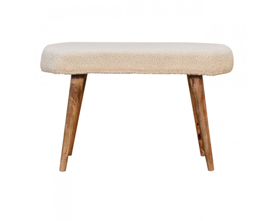 Artisan - Nordic Bench in Cream, Boucle