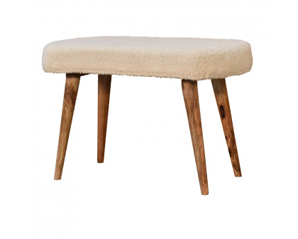 Artisan - Nordic Bench in Cream, Boucle