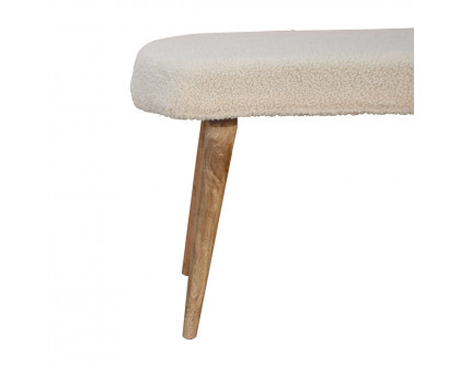 Artisan - Nordic Bench in Cream, Boucle