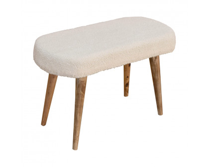 Artisan - Nordic Bench in Cream, Boucle