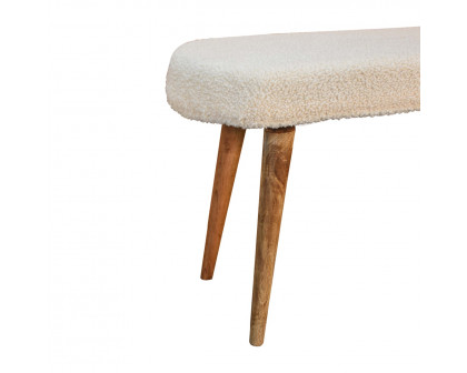 Artisan - Nordic Bench in Cream, Boucle