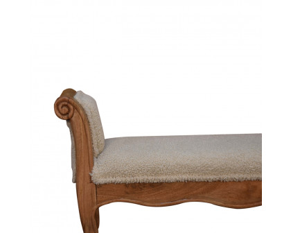 Artisan - French Style Bench in Cream, Boucle