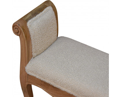 Artisan - French Style Bench in Cream, Boucle