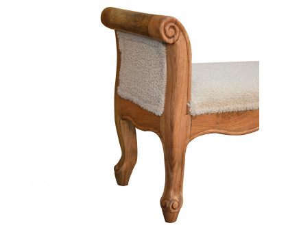 Artisan - French Style Bench in Cream, Boucle