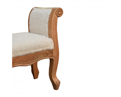 Artisan - French Style Bench in Cream, Boucle