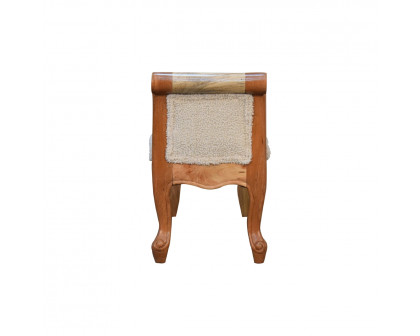 Artisan - French Style Bench in Cream, Boucle