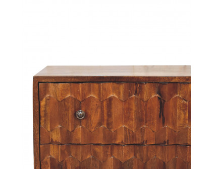 Artisan - Pineapple Carved Chest in Chestnut, Mango Wood