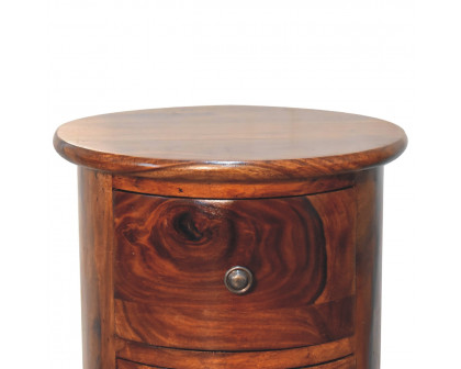 Artisan Sheesham Drum Chest with 3 Drawer - Chestnut